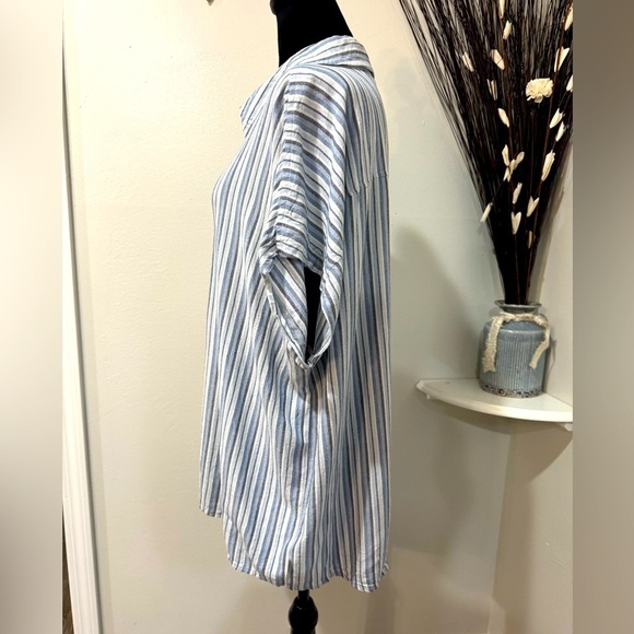 Magellan Outdoors Relaxed Shirt Blue Striped Button Down size XXL - Picture 3 of 12